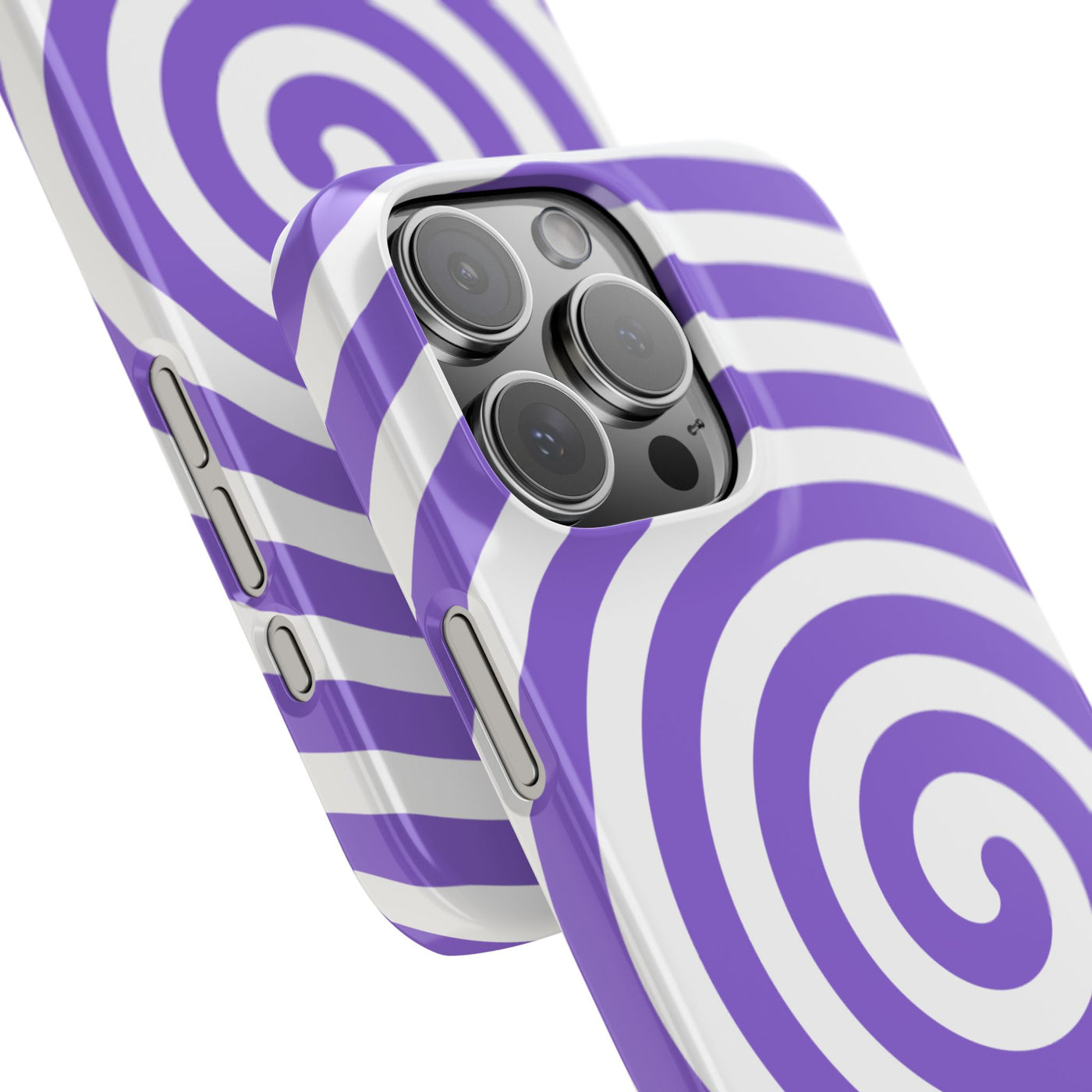 Trendy Purple Spiral Slim Phone Case - Stylish Protection for Your Device
