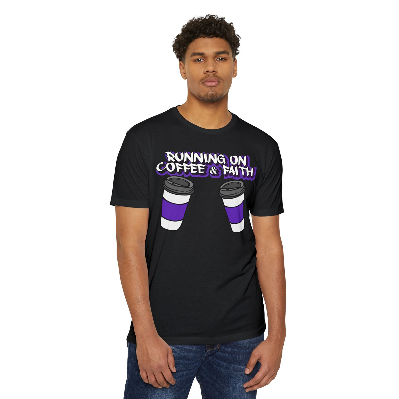 Running on Coffee & Faith Unisex T-Shirt - Casual Tee for Coffee Lovers
