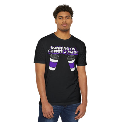 Running on Coffee & Faith Unisex T-Shirt - Casual Tee for Coffee Lovers
