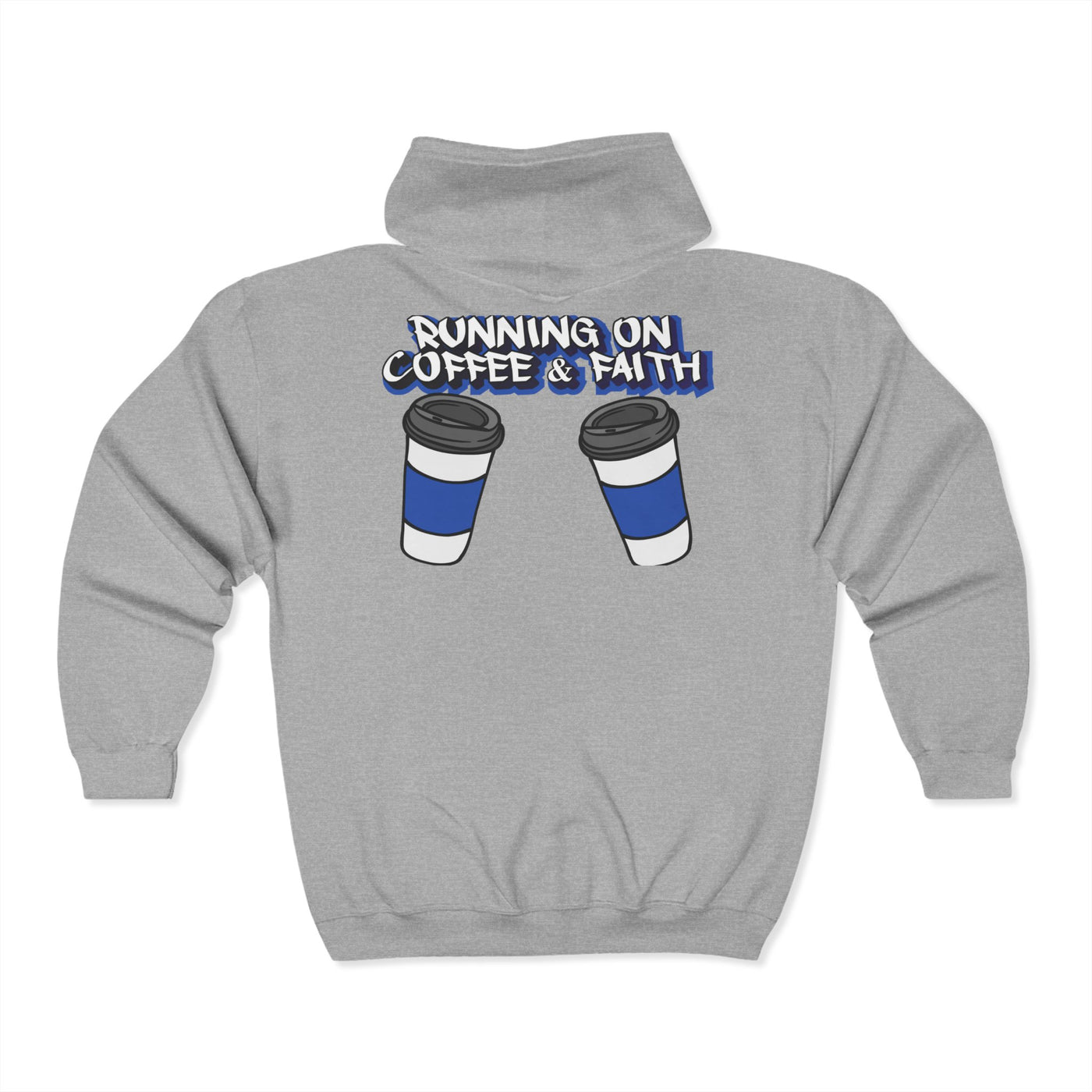 Running on Coffee & Faith Hoodie - Unisex Heavy Blend Full Zip Sweatshirt