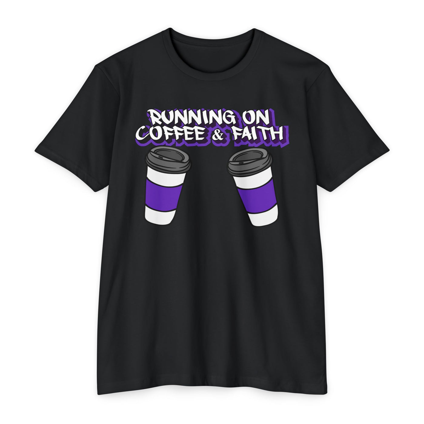 Running on Coffee & Faith Unisex T-Shirt - Casual Tee for Coffee Lovers