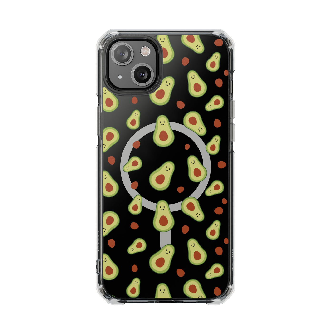 Playful Avocado Magnetic Clear Phone Case - Fun & Quirky Design