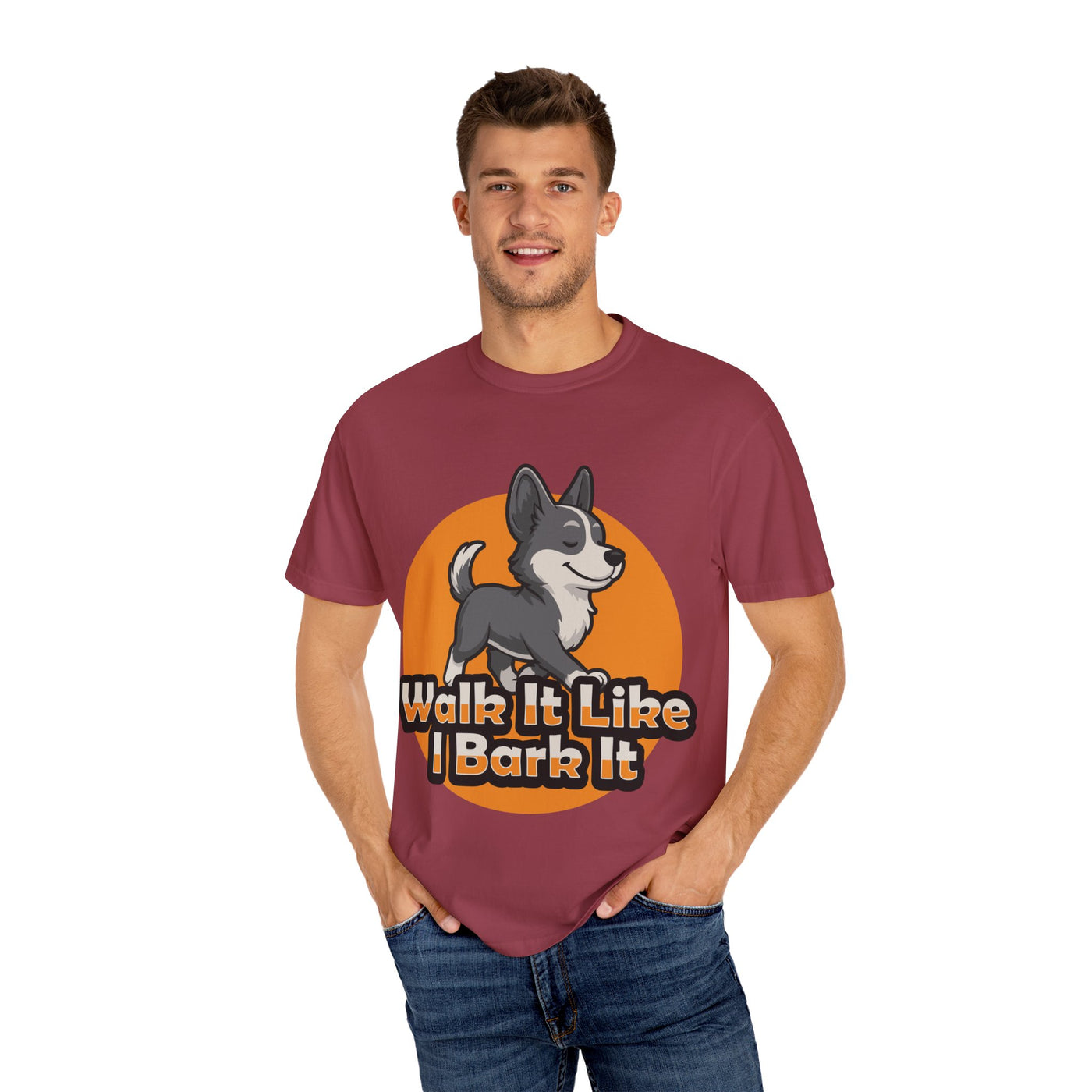 Dog Lover's Garment-Dyed T-Shirt, Funny Pet Shirt, Walk It Like I Bark It Tee, Unisex Dog T-Shirt, Gift for Dog Owners