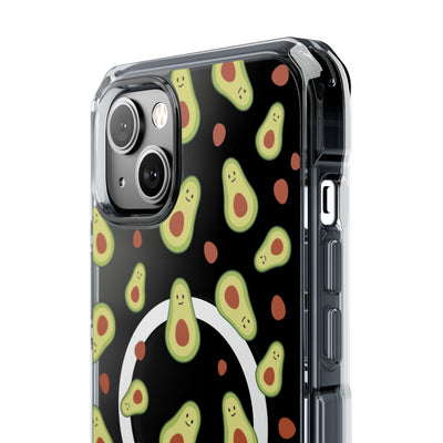 Playful Avocado Magnetic Clear Phone Case - Fun & Quirky Design