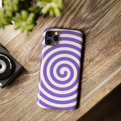 Trendy Purple Spiral Slim Phone Case - Stylish Protection for Your Device