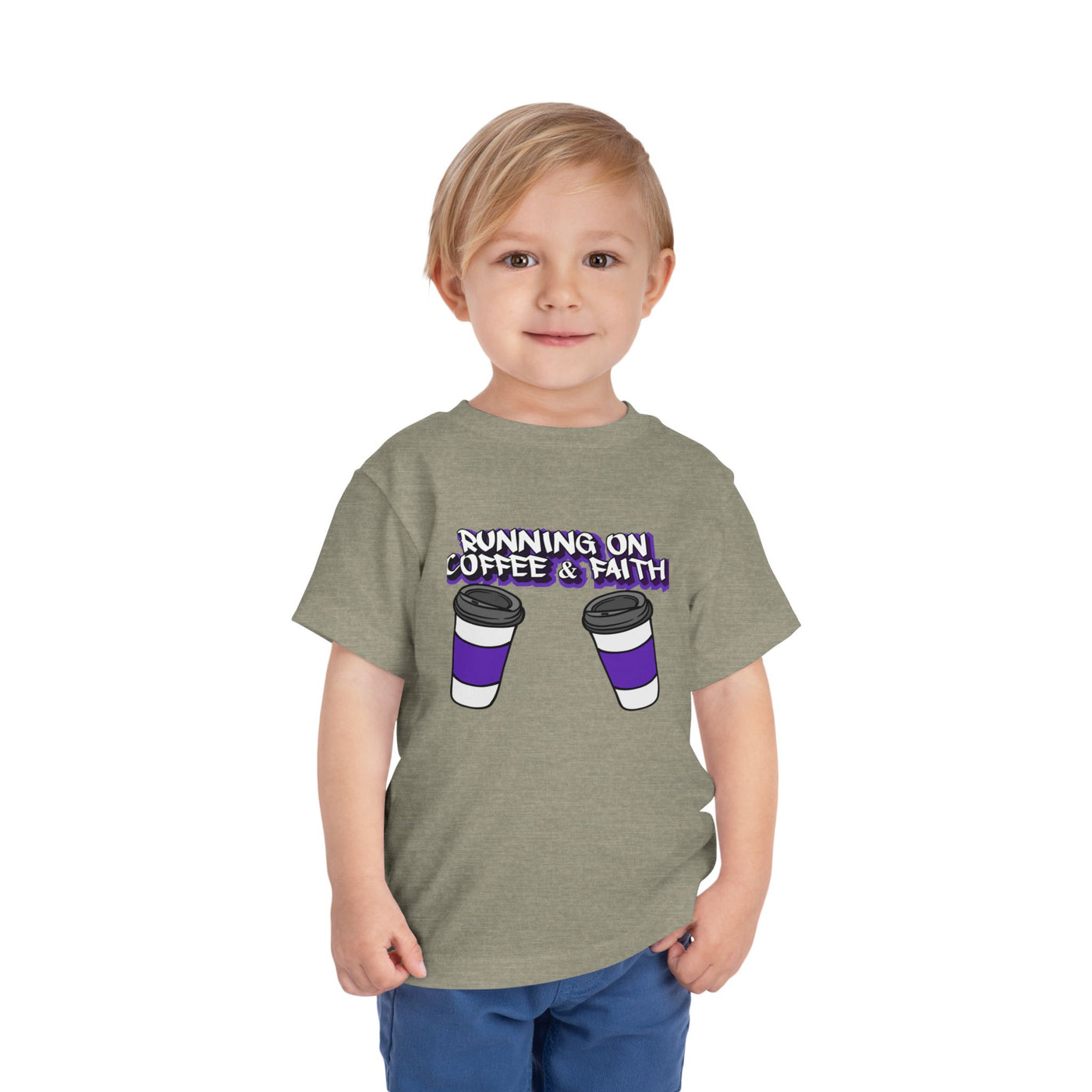 Toddler Short Sleeve Tee - Running on Coffee & Faith Design