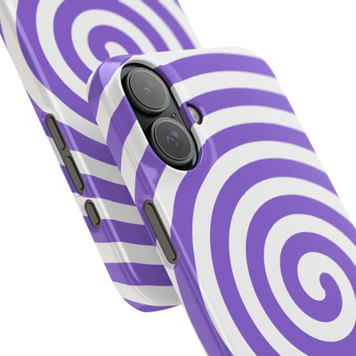 Trendy Purple Spiral Slim Phone Case - Stylish Protection for Your Device