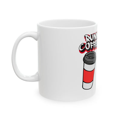 Running on Coffee & Faith Ceramic Mug - 11oz & 15oz, Inspirational Coffee Cup for Daily Motivation
