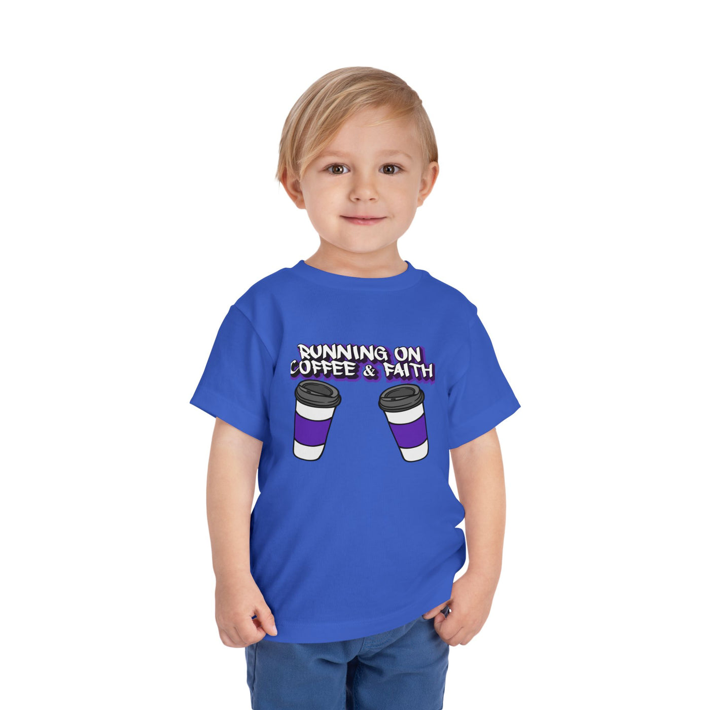 Toddler Short Sleeve Tee - Running on Coffee & Faith Design