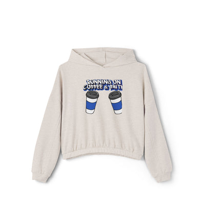 Running on Coffee & Faith Women's Hoodie - Cozy Cinched Bottom Sweatshirt