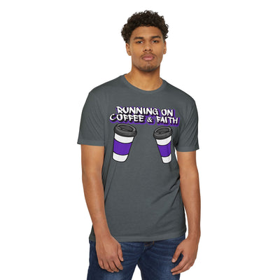 Running on Coffee & Faith Unisex T-Shirt - Casual Tee for Coffee Lovers
