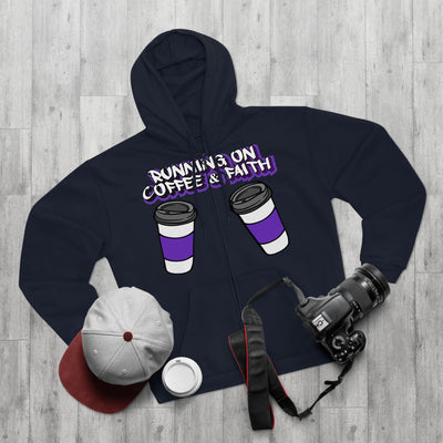 Running on Coffee & Faith Unisex Hooded Zip Sweatshirt